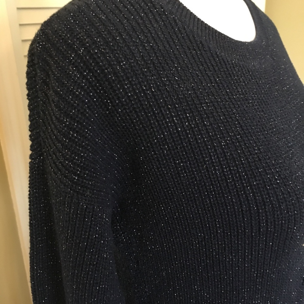 a.n.a. A New Approach Navy Blue Sparkle Sweater Tunic Size S - Picture 5 of 12